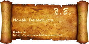 Novák Benedikta névjegykártya